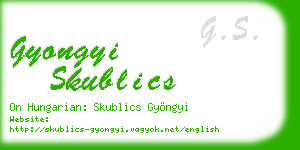 gyongyi skublics business card